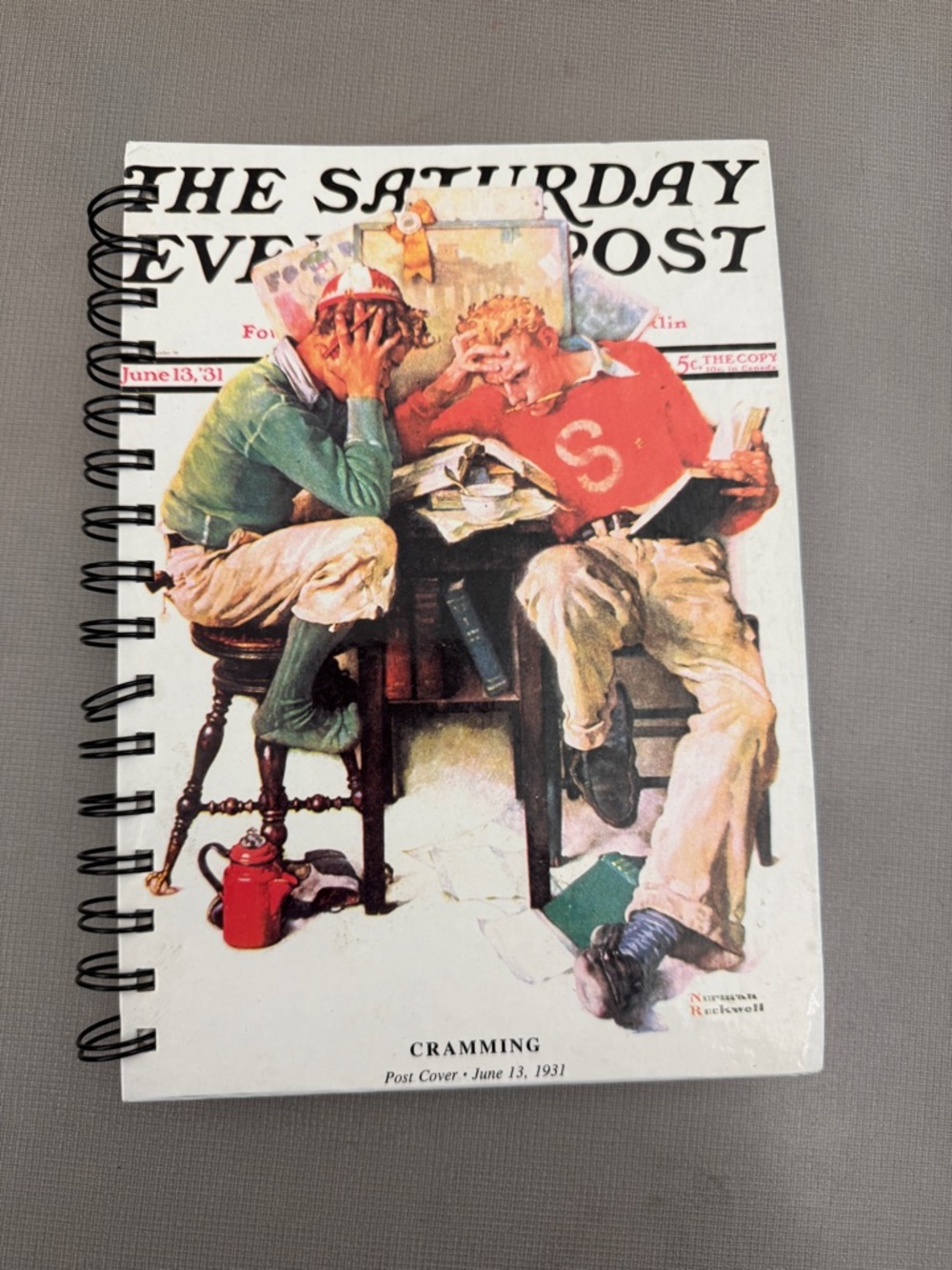 Spiral Notebook with norman rockwell art as cover